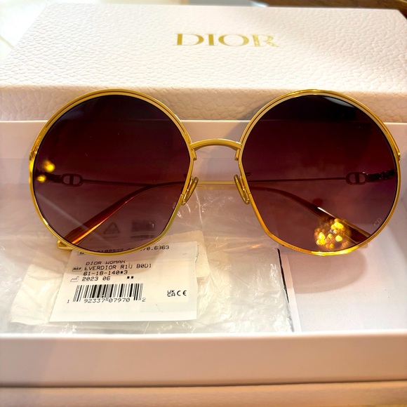 Christian Dior Sunglass EVERDIOR Gold Frame Gradient Bordeaux Lenses - Picture 5 of 11
